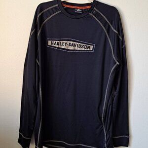 Harley Davidson Mens Performance Long Sleeved Black Shirt Size XL